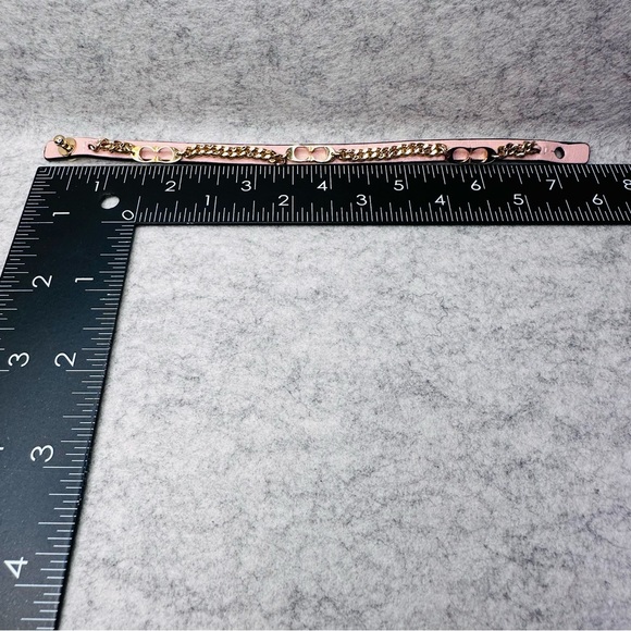 COACH Signature C Chain Pink Leather Bracelet - Picture 7 of 7